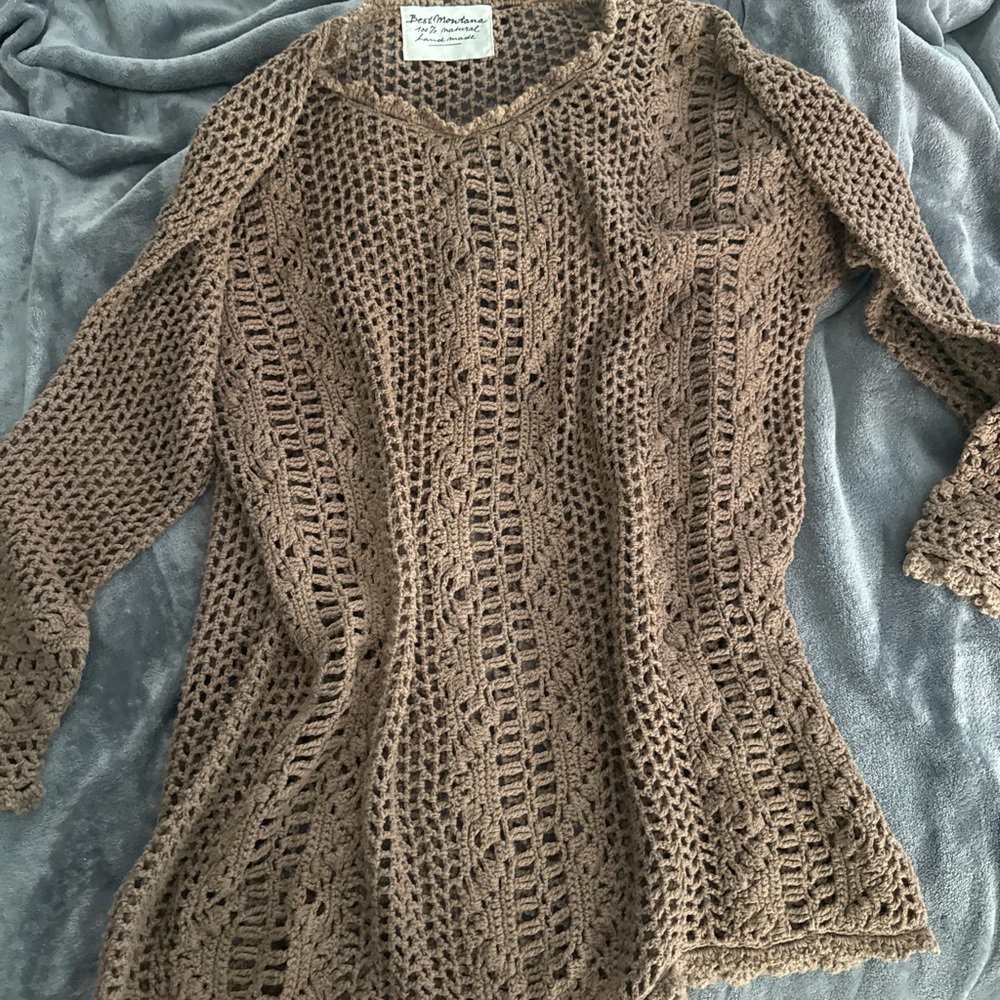 Brown Knit crochet Sweater